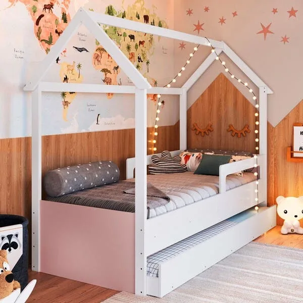 Cama Infantil Bicama Branco/rosa - Completa Móveis, imagem 1 de 10