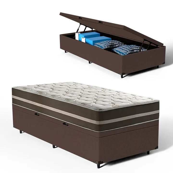 Cama Box Baú Com Colchão De Molas Ensacadas Classic Solteiro 78cm, imagem 1 de 5