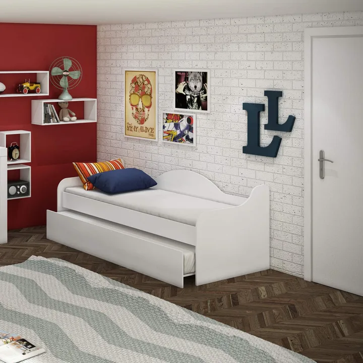 Bicama Solteiro 7014 Móveis Percasa Branco, imagem 1 de 4