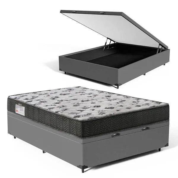 Cama Box Baú + Colchão Ortobom De Espuma D33 Iso 100 Viúva 128 Cm, imagem 1 de 10