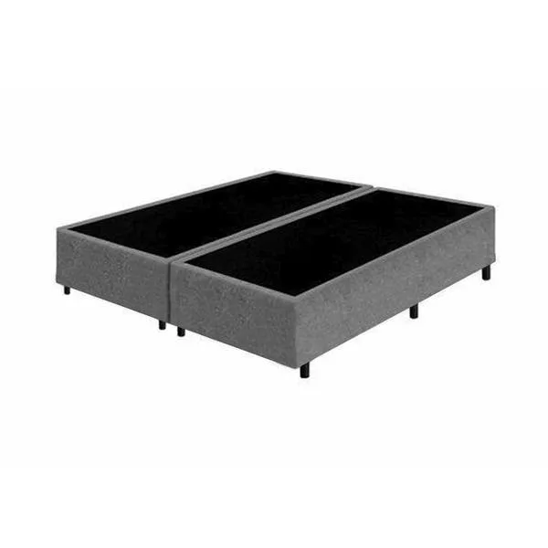 Cama Box Queen Bipartido Cinza Suede 40x158x198 - F A Elegante, imagem 1 de 4