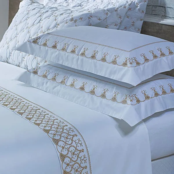 Jogo Cama Lençol Garland King Bordado 100% Algodão Acetinado 400 Fios 4 Peças - Branco, imagem 1 de 4