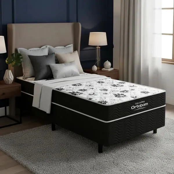 Cama Box Solteiro Ortobom Conjugada Union Ortopedic Espuma D28 88 Cm, imagem 1 de 9