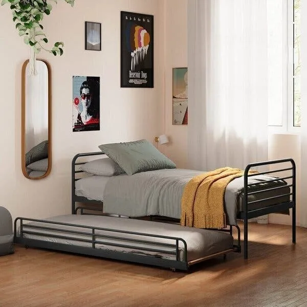 Bicama Em Ferro Aço Carbono Tubular Teko Casatema Madeiraoriginals Preto/fosco/álamo Preto Fosco /álamo, imagem 1 de 10