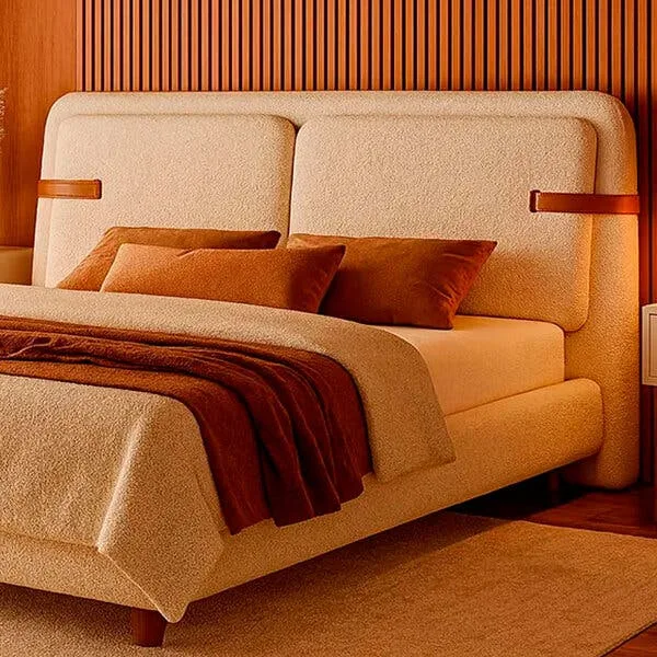Cabeceira King Yun Boucle Off White - Sallar Home, imagem 1 de 3