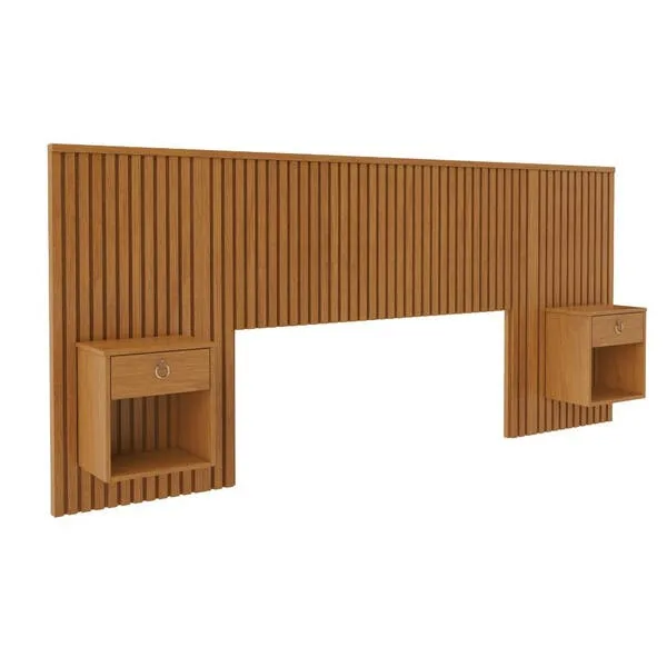 Cabeceira Para Cama De Queen Sonhar Ripada C/ Duas Mesas De Cabeceira Jcm, imagem 1 de 9