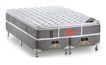 Cama Box + Colchão Castor King Size Light Stress One Face 180x200x67cm