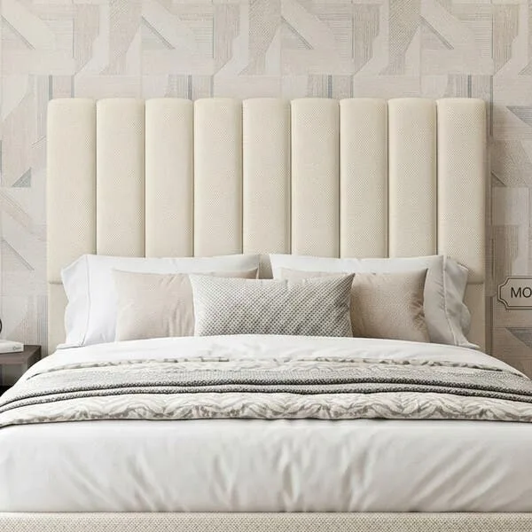 Cabeceira Cama Box Queen 160 Cm Dália W01 Linho Champagne - Lyam Decor, imagem 1 de 8