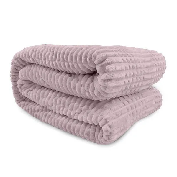Cobertor Casal Flannel Mont-Blanc Poliéster Rosê Andreza Enxovais, imagem 1 de 1