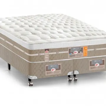 Cama Box + Colchão Castor Queen Size Molas Pocket Silver Star Air One Face 158x198x72cm