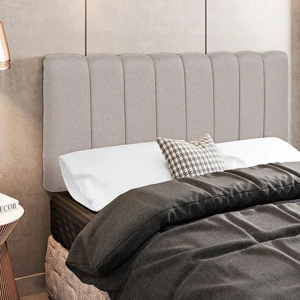 Cabeceira Cama Box Painel Queen 160 Cm Dubai W01 Linho Bege - Lyam Decor, imagem 1 de 5