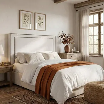 Cabeceira Cama Box Casal 140 Cm P05 Berlim Linho Creme - Lyam Decor