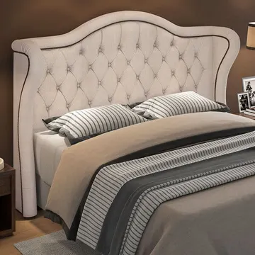 Cabeceira Cama Box Queen 160 Cm P05 Lisboa Linho Creme - Lyam Decor