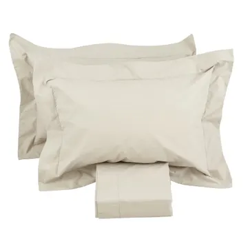 Jogo De Cama 4 Peças Previlege Algodão Percal 200 Fios Queen Khaki