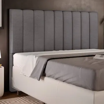 Cabeceira Cama Box Queen 160 Cm Dália W01 Linho Cinza Escuro - Lyam Decor
