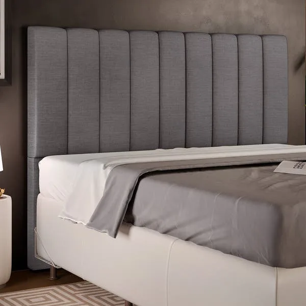 Cabeceira Cama Box Queen 160 Cm Dália W01 Linho Cinza Escuro - Lyam Decor, imagem 1 de 6