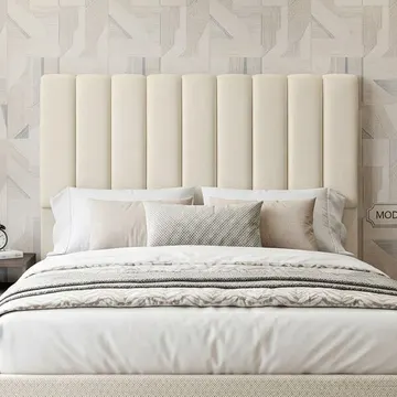 Cabeceira Cama Box Casal 140 Cm Dália W01 Linho Champagne - Lyam Decor