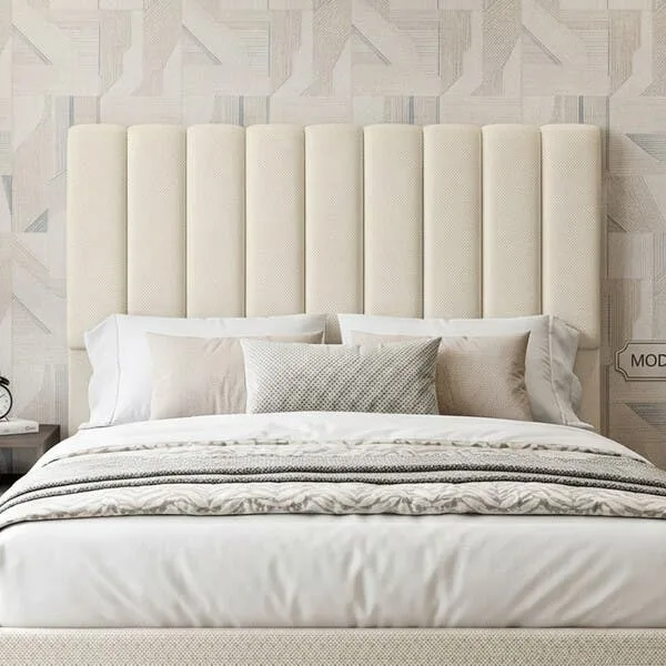Cabeceira Cama Box Casal 140 Cm Dália W01 Linho Champagne - Lyam Decor, imagem 1 de 8