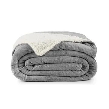 Cobertor Coberta Fênix Queen Sherpa Pele De Carneiro Mantinha Flannel Cinza