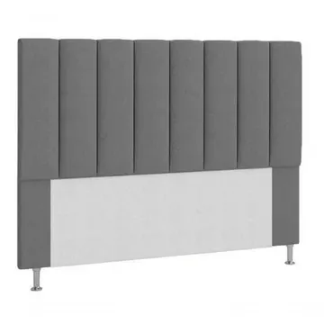 Cabeceira Estofada Cama Box Solteiro 90 Cm Carla - Cinza