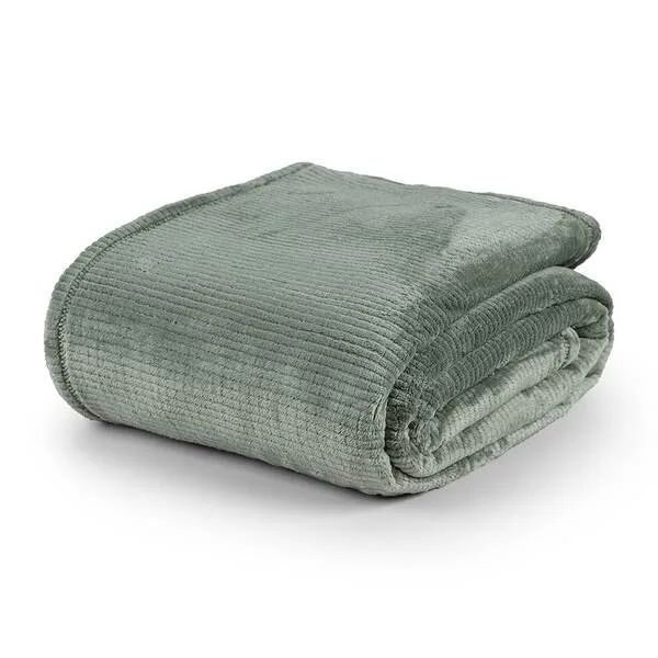 Cobertor Queen Dublin Manta Flannel Ultrasoft - Verde Louro - 100% Poliéster, imagem 1 de 2