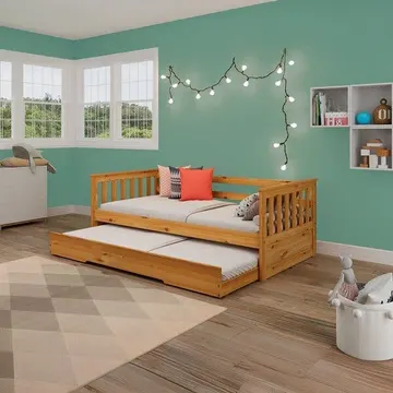 Bicama Infantil Mission Em Madeira Maciça/mdf Marrom/mel Mel