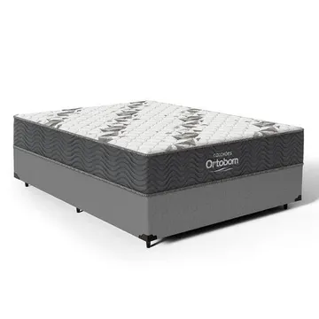 Cama Box + Colchão De Espuma D33 Ortobom Airtech 100 Casal 138 cm