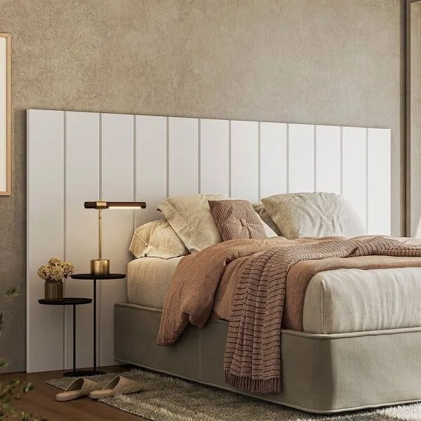 Cabeceira Modulada Cama Box Casal/queen/king 240cm 12 Módulos Aurora Branco Branco, imagem 1 de 7