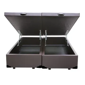 Cama Box Bau Casal Bipartido Corino(1.38x1.88) Marrom
