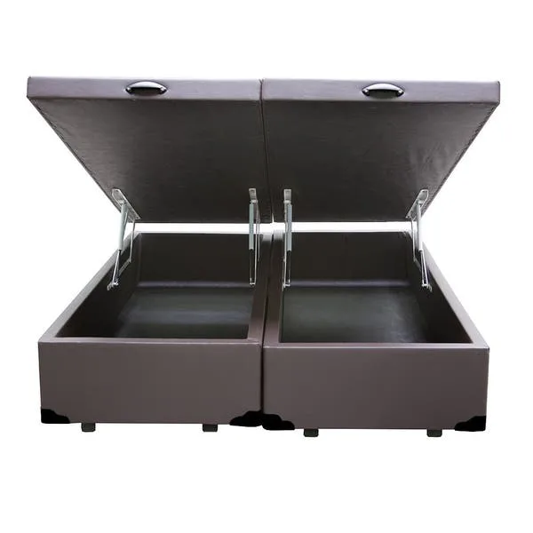 Cama Box Bau Casal Bipartido Corino(1.38x1.88) Marrom, imagem 1 de 4