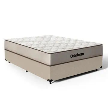 Cama Box + Colchão Ortobom De Espuma D60 Double Face Force Dream - Casal 138 Cm