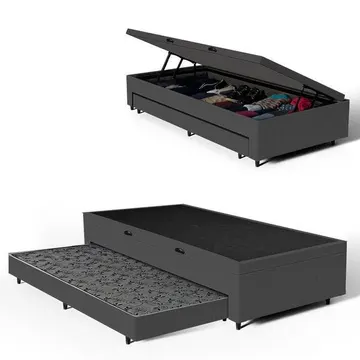 Bicama Box + Baú E Auxiliar Solteiro 88 cm