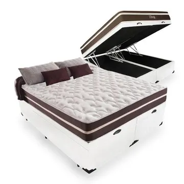 Cama Box Baú Queen + Colchão D'angelis De Molas - Classic Superlastic 158 X 198 X 64 Cm