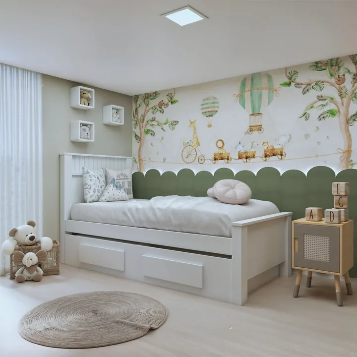 Bicama Solteiro Infantil Com 2 Gavetas Athenas Kids Branco Branco, imagem 1 de 9
