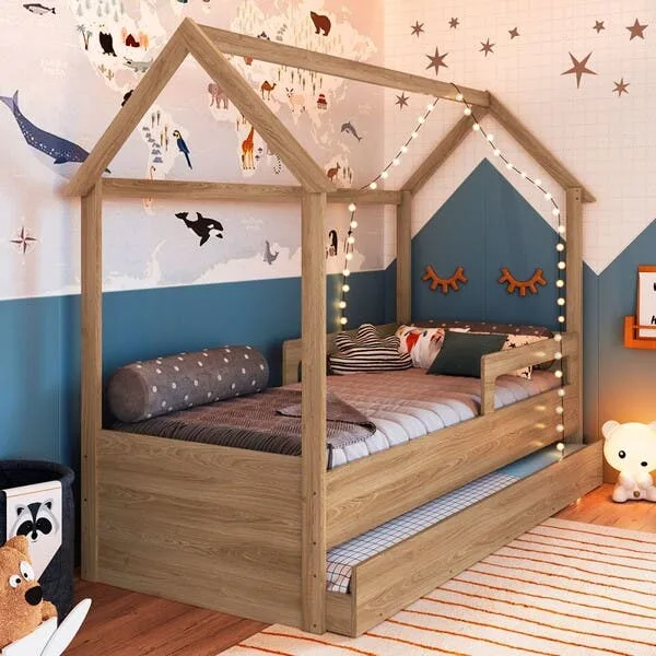 Cama Infantil Bicama Aveiro Oak - Completa Móveis, imagem 1 de 10