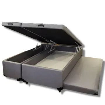 Cama Box Bau Queen Com Auxiliar Semi Ortopédica Corino Marron