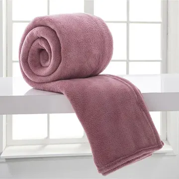 Cobertor Manta Aconchego Solteiro Ultrasoft Dupla Face - Rosê - 100% Poliéster