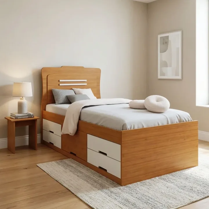 Cama Solteiro Com 5 Gavetas Em Mdf Júlia Cinamomo/off White Marrom Cinamomo/off White, imagem 1 de 9