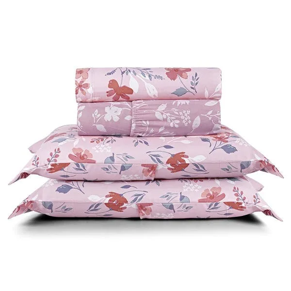 Jogo Cama Lençol Belle Casal Padrão 400 Fios Estampado 4 Peças Floral Rosê, imagem 1 de 8