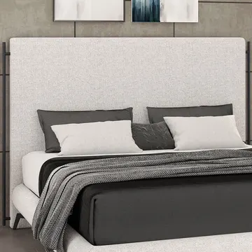 Cabeceira Cama Box King 195cm Estofada Goya P05 Linho Cinza Claro - Lyam Decor