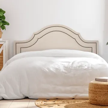 Cabeceira Queen Provençal Luxo Dupla 160x60 Courino Off White - Tachas Fumê
