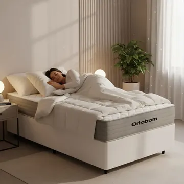 Cama Box Com Colchão De Molas Ensacadas Ortobom One Face Plenno Superpocket Solteiro 88cm