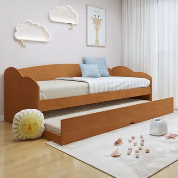 Bicama Infantil Com Cama Auxiliar Estrado Madeira Liz Marrom/cinamomo Cinamomo
